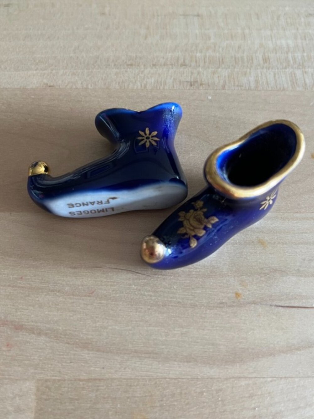 Vintage Limoges France Miniature Porcelain Shoes